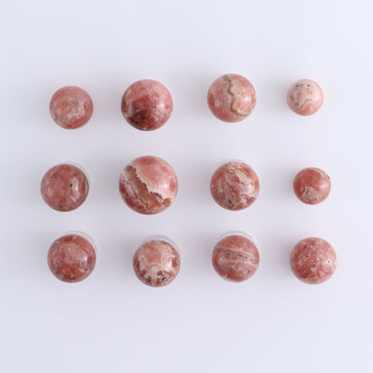 Rhodochrosite Spheres Set of 12
