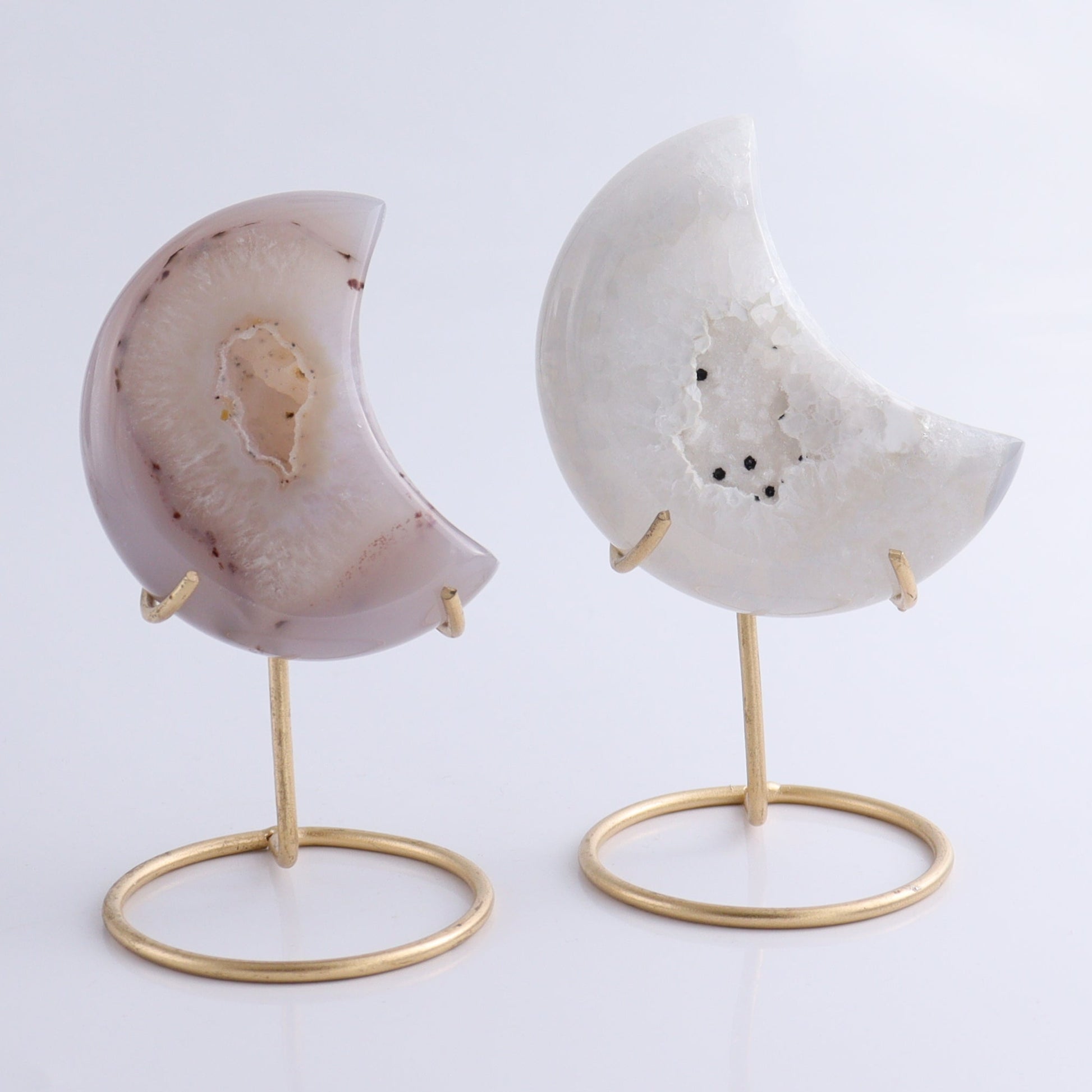 Agate Moons with Stand Set of 6 - Expert Wholesale and Supplier of Wholesale Crystals & Bulk Gemstones, ["Agate","Brazil","moons"]