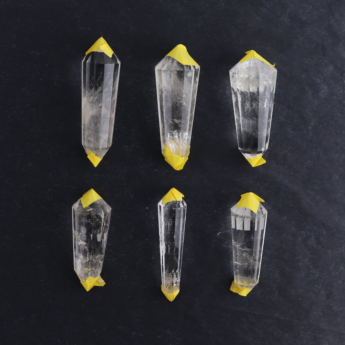 Quartz Faceted Double Points Set of 6