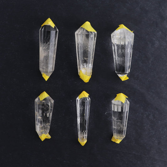 Quartz Faceted Double Points Set of 6