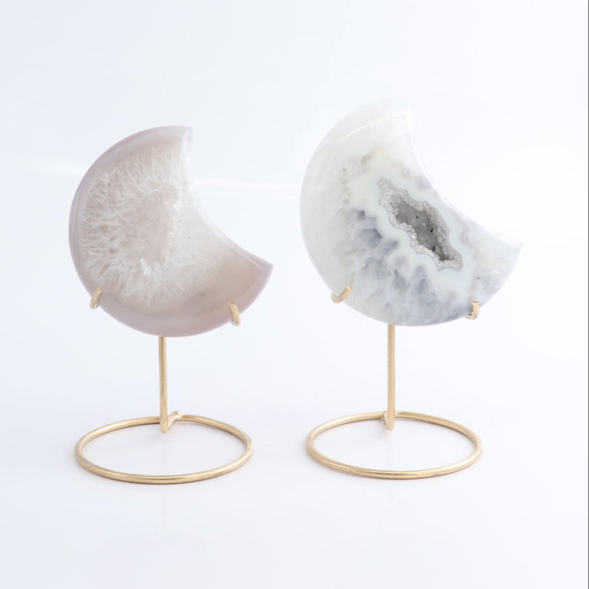 Agate Moons with Stand Set of 5 - Expert Wholesale and Supplier of Wholesale Crystals & Bulk Gemstones, ["Agate","Brazil","moons"]