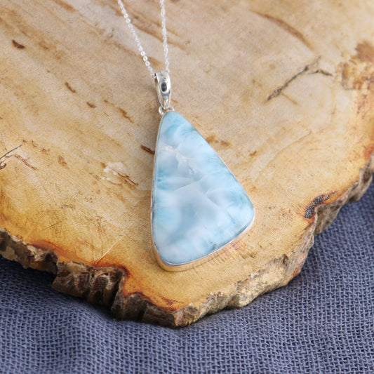 One Large Larimar Sterling Silver Pendant (chain not included) - Expert Wholesale and Supplier of Wholesale Crystals & Bulk Gemstones, ["Larimar","Pendant","sterling silver"]