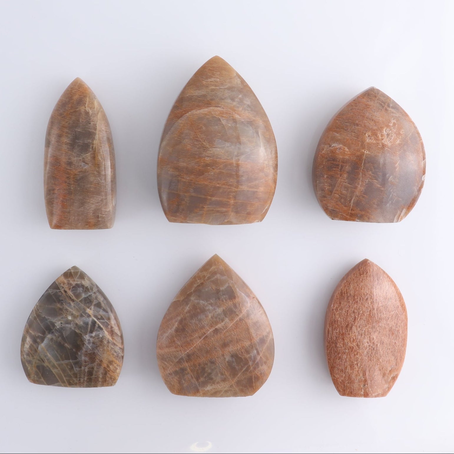 Peach Moonstone Freeform Set of 6 | Mi Esperanza Minerals | Supplier of Crystals and Onyx
