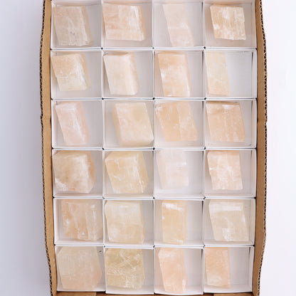 Pink Optical Calcite (Fluorescent) Set of 24 - Expert Wholesale and Supplier of Wholesale Crystals & Bulk Gemstones, ["Calcite","Mexico","Optical Calcite"]