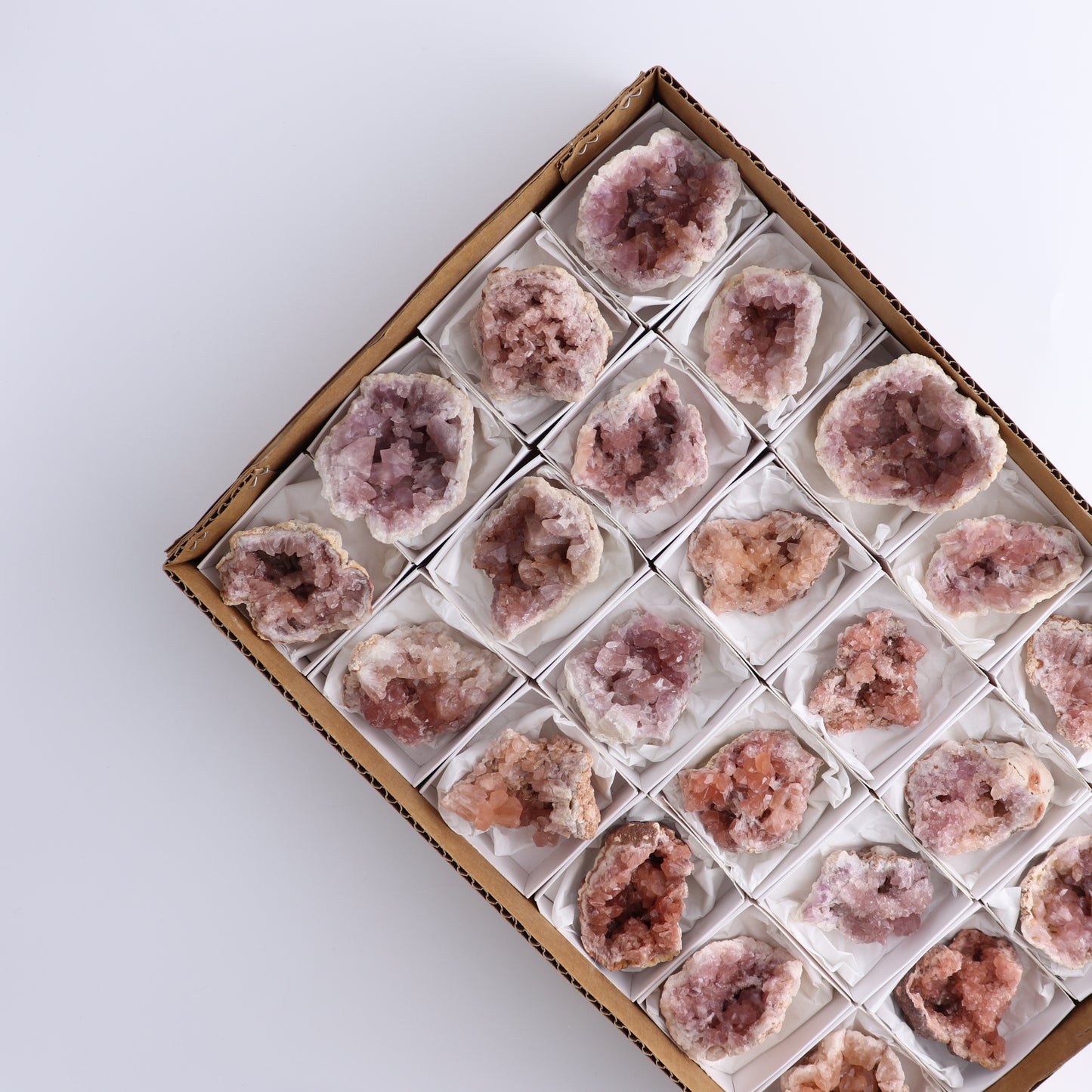 Pink Amethyst Geodes from Argentina Set of 24