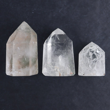 Garden Quartz Towers Set of 3 - Expert Wholesale and Supplier of Wholesale Crystals & Bulk Gemstones, ["Brazil","Garden Quartz","Quartz","Towers"]