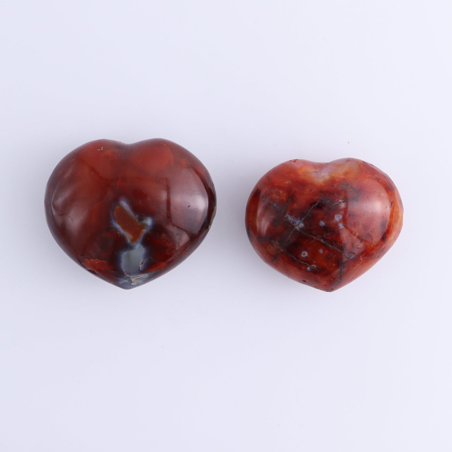 Carnelian Hearts Set of 8 - Expert Wholesale and Supplier of Wholesale Crystals & Bulk Gemstones, ["carnelian","Hearts","Madagascar"]