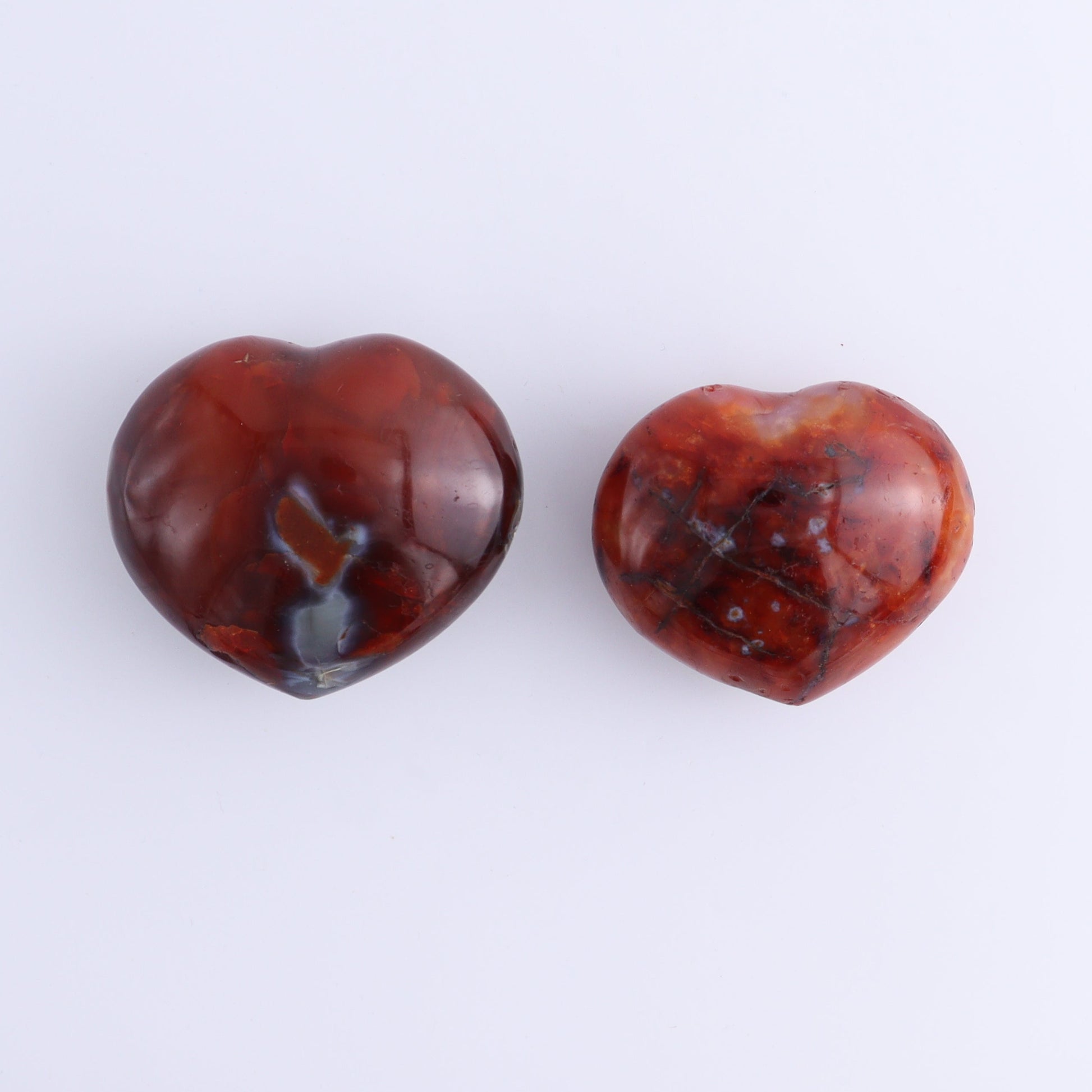Carnelian Hearts Set of 8 - Expert Wholesale and Supplier of Wholesale Crystals & Bulk Gemstones, ["carnelian","Hearts","Madagascar"]