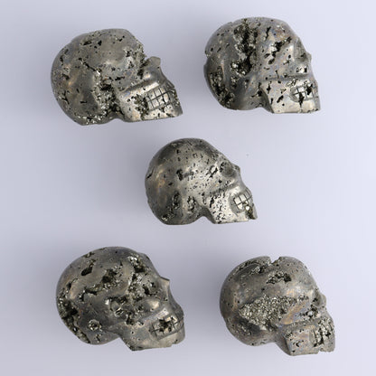 Pyrite Skulls Set of 5 - Expert Wholesale and Supplier of Wholesale Crystals & Bulk Gemstones, ["Hearts","Peru","Pyrite"]