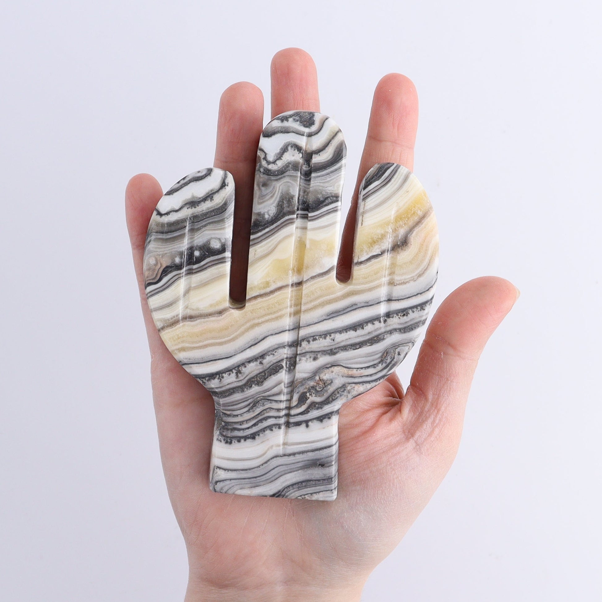 One Cactus Mexican Onyx/Calcite Black & Yellow Zebra 12 cm - Expert Wholesale and Supplier of Wholesale Crystals & Bulk Gemstones, ["Cactus","Calcite","Catalog Onyx","Mexico","onyx"]