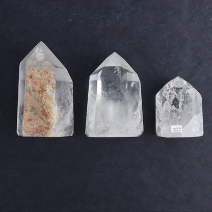 Garden Quartz Towers Set of 3 - Expert Wholesale and Supplier of Wholesale Crystals & Bulk Gemstones, ["Brazil","Garden Quartz","Quartz","Towers"]