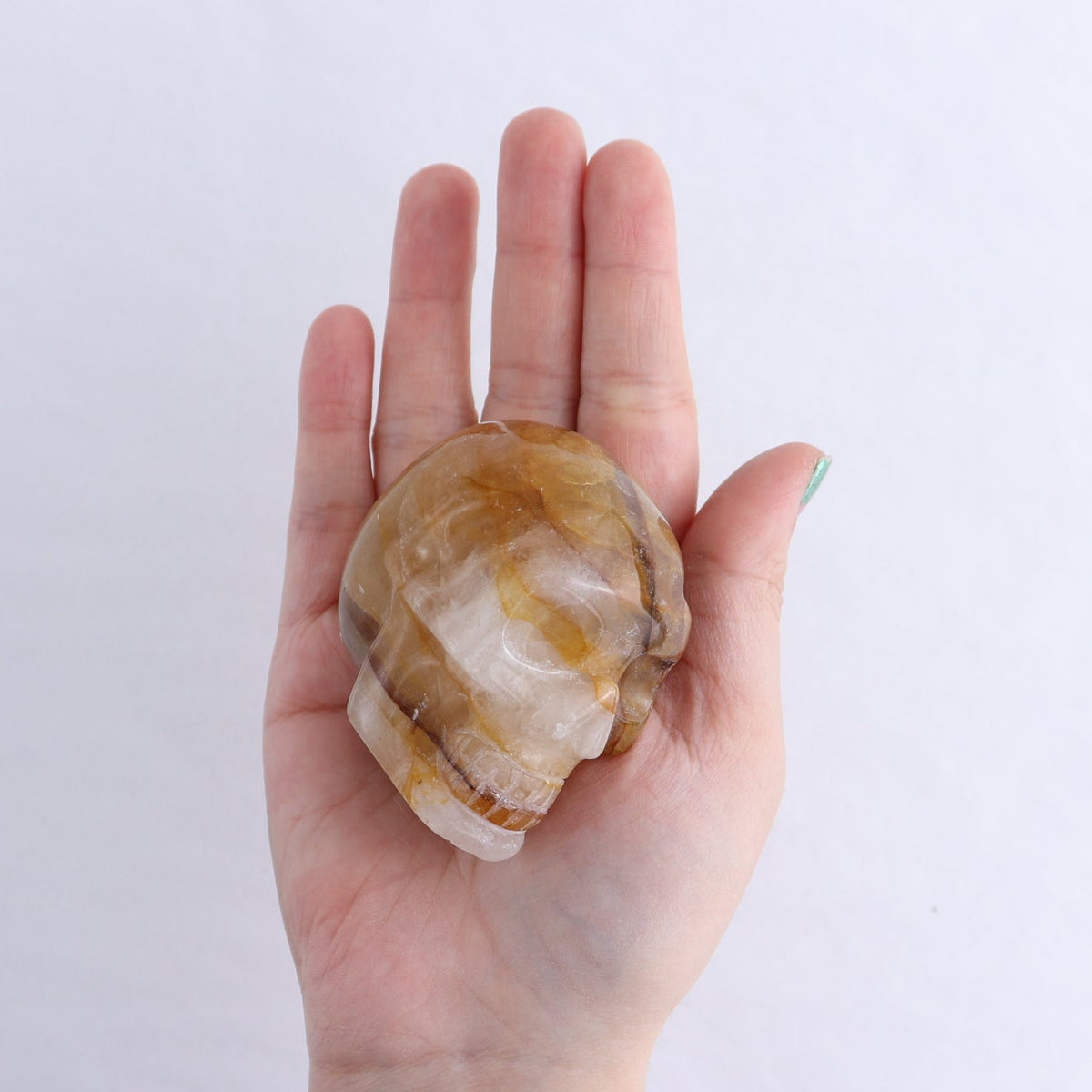 Golden Healer Skulls Set of 2 & 1 Rose Quartz Skull