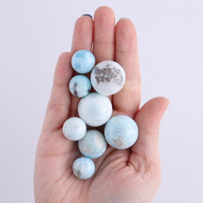 Larimar Spheres Set of 8 - Expert Wholesale and Supplier of Wholesale Crystals & Bulk Gemstones, ["Larimar","Spheres"]