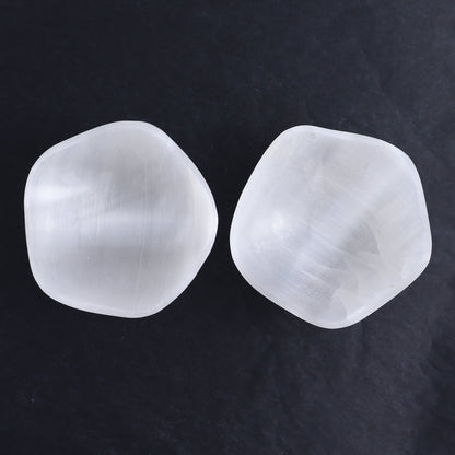 One Selenite (Satin Spar) Wavy Bowl 12 cm - Expert Wholesale and Supplier of Wholesale Crystals & Bulk Gemstones, ["Bowls","Freeform","Freeforms","Morocco","Selenite"]