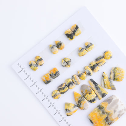 Bumblebee Jasper Cabs Set of 28 - Expert Wholesale and Supplier of Wholesale Crystals & Bulk Gemstones, ["Bumblebee Jasper","Cabs","jasper","Turkey"]