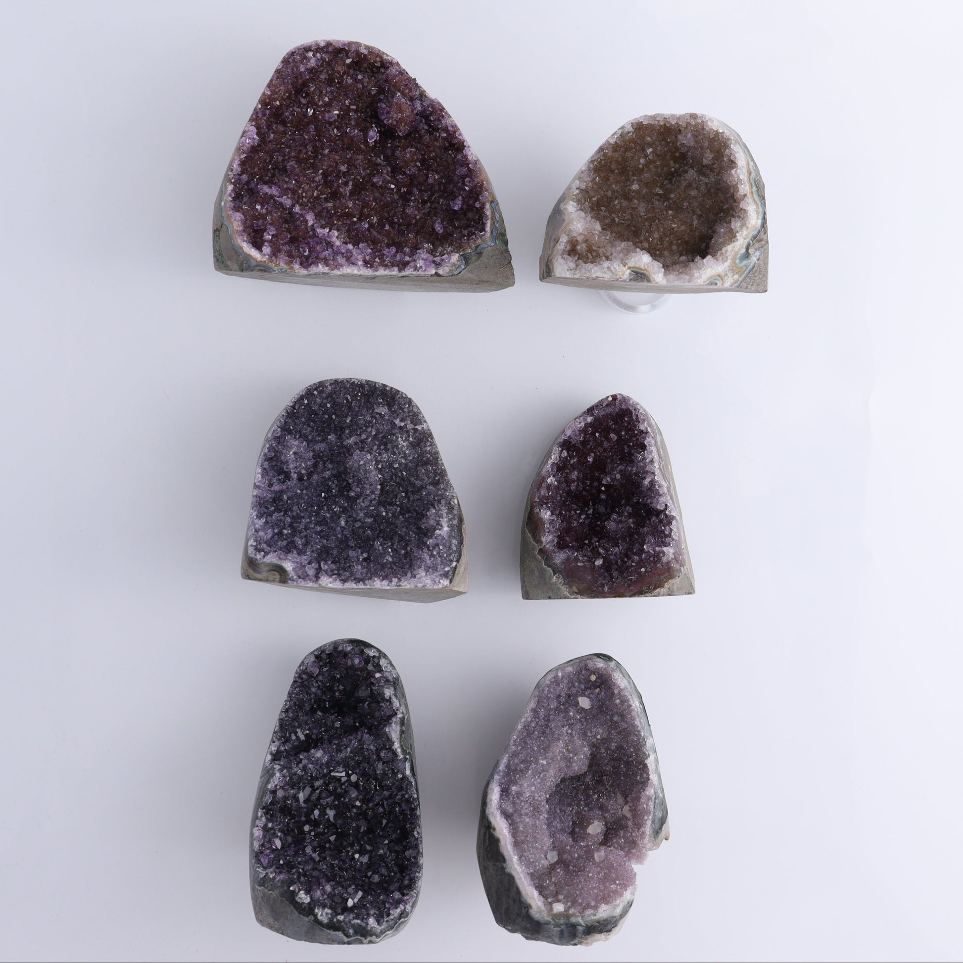 Uruguay Amethyst Set of 6 - Expert Wholesale and Supplier of Wholesale Crystals & Bulk Gemstones, ["Amethyst","Freeforms","Uruguay"]