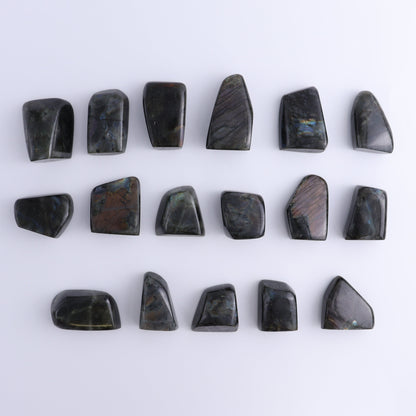 Labradorite Freeform Set of 17 - Expert Wholesale and Supplier of Wholesale Crystals & Bulk Gemstones, ["Freeforms","Labradorite","Madagascar"]