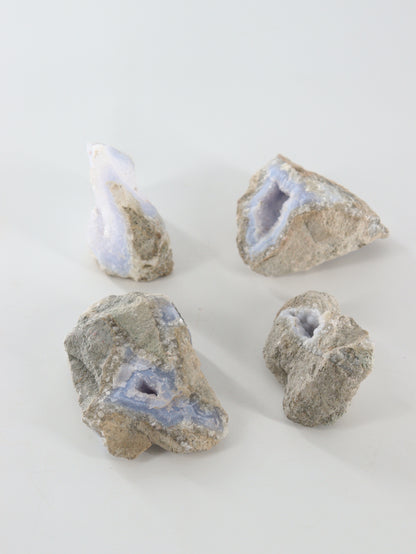 Blue Lace Agate Clusters Set of 4 - Expert Wholesale and Supplier of Wholesale Crystals & Bulk Gemstones, ["Agate","Blue Lace Agate","close_70"]