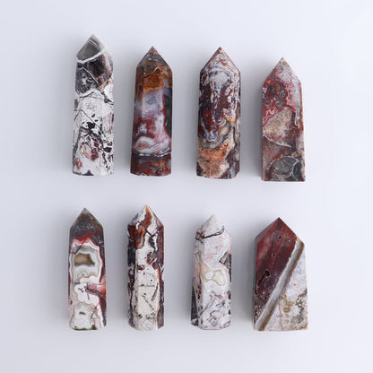 Crazy Lace Agate Towers Set of 8