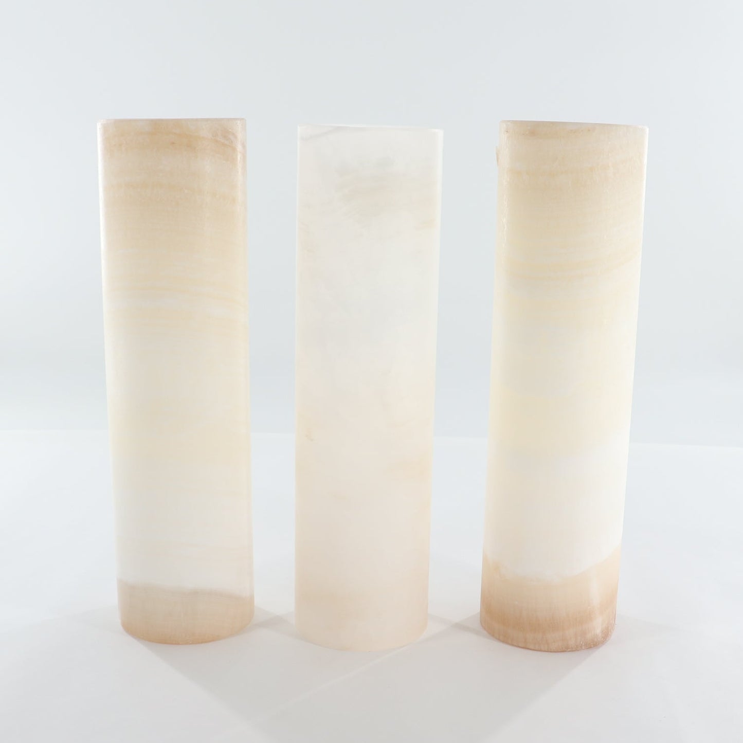 One 12" White & Honey Polished Top Onyx Lamp Blind