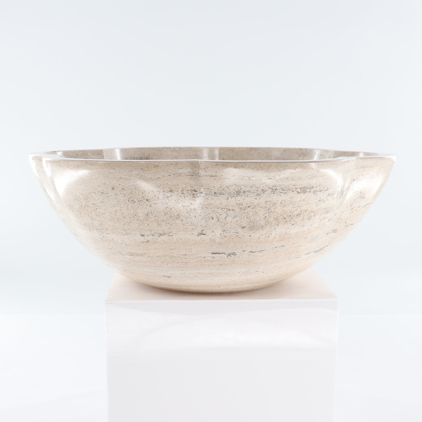 Mexican Travertine Scalloped Sink Bowl - Expert Wholesale and Supplier of Wholesale Crystals & Bulk Gemstones, ["Bowls","Mexico","Sink Bowl","Travertine"]