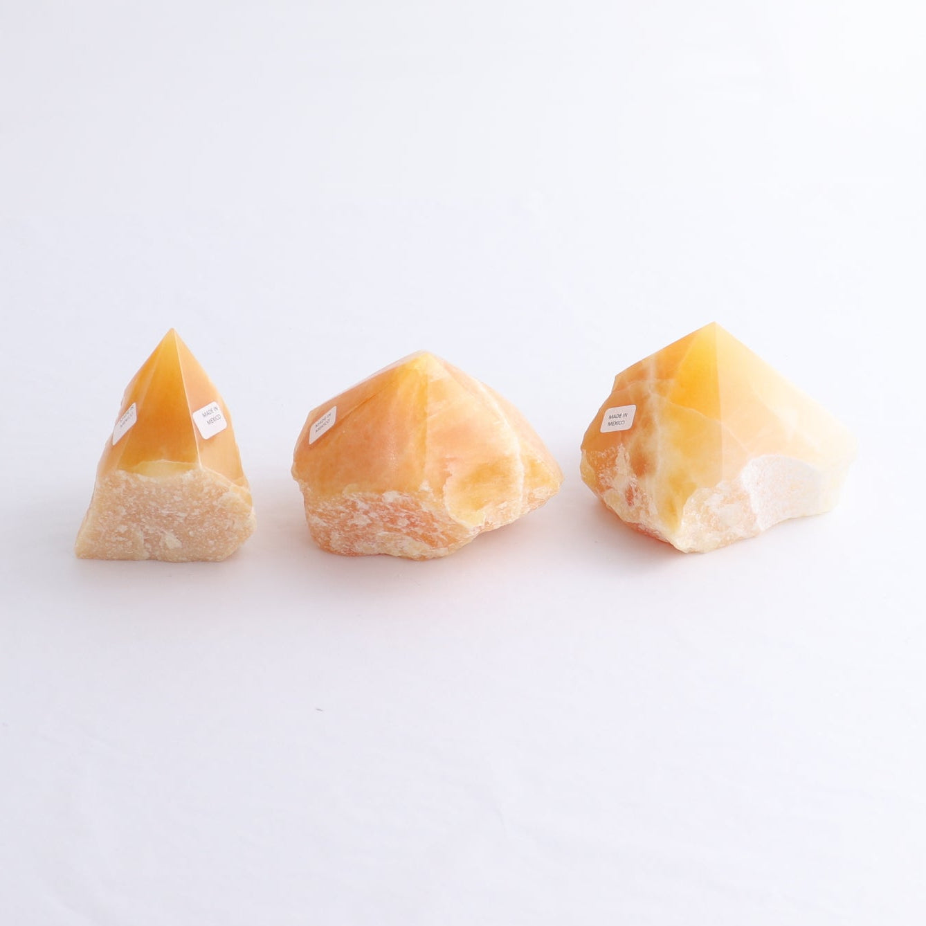 Orange Calcite Polished Tips Set of 9