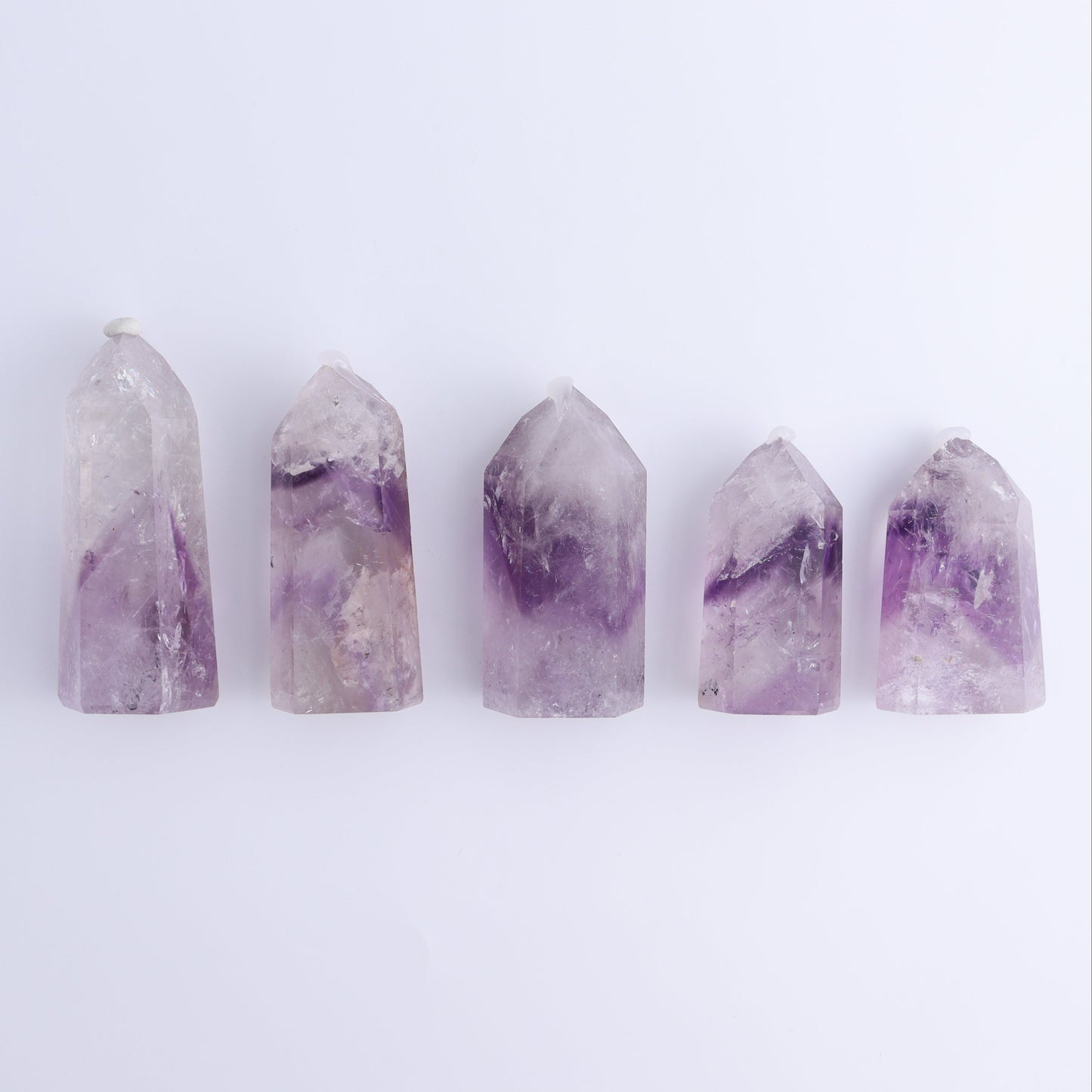 Amethyst Towers Set of 5 - Expert Wholesale and Supplier of Wholesale Crystals & Bulk Gemstones, ["Amethyst","Brazil","Towers"]