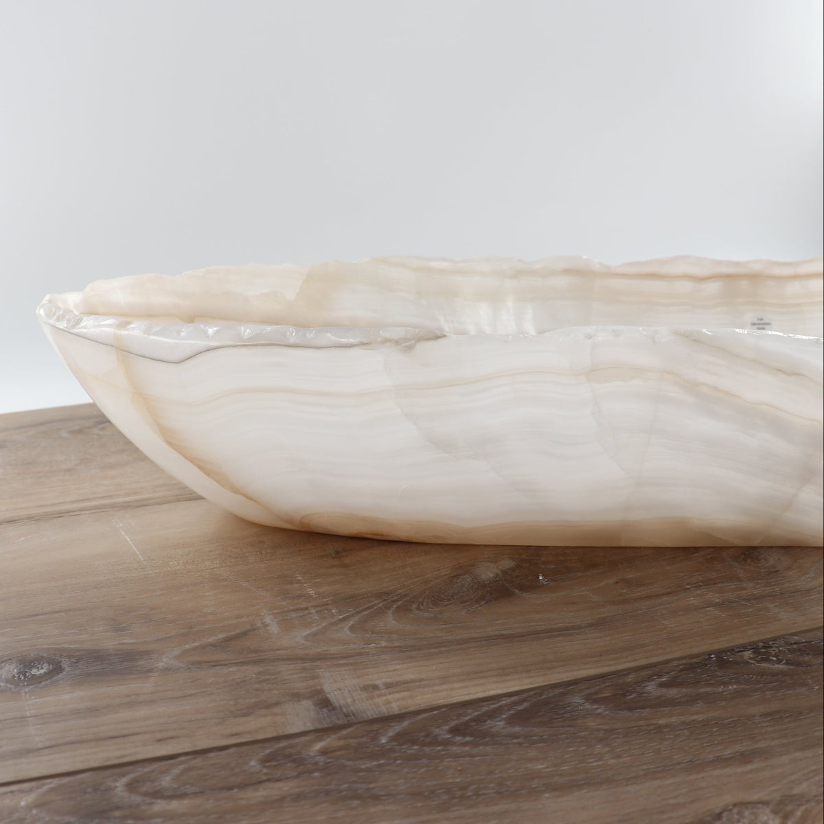 Mexican Onyx/Calcite Canoe Bowl 28"