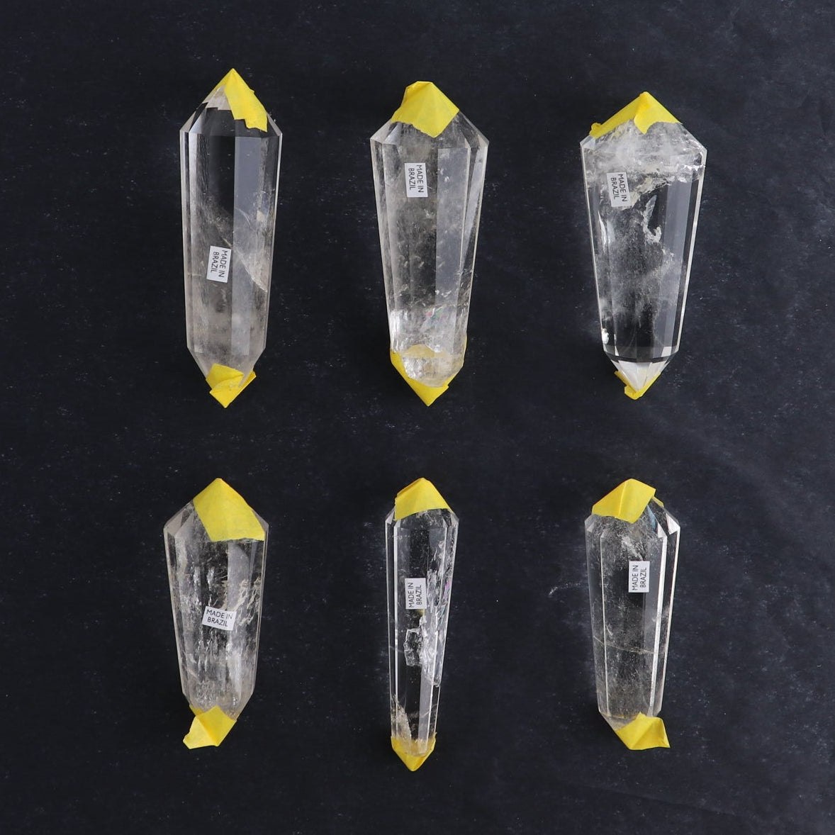 Quartz Faceted Double Points Set of 6
