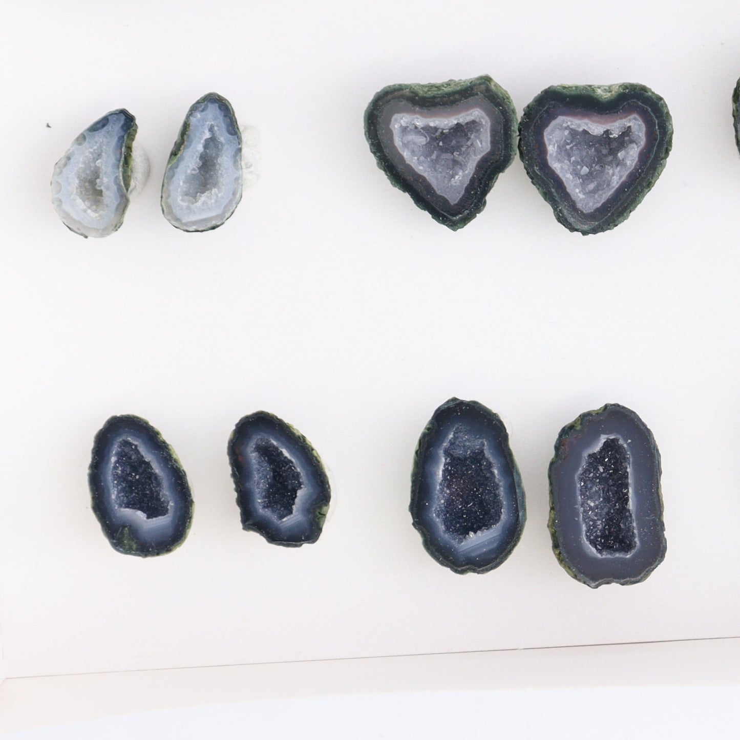 Tabasco Geodes 9 Pairs - Expert Wholesale and Supplier of Wholesale Crystals & Bulk Gemstones, ["Geodes","Tabasco Geode"]