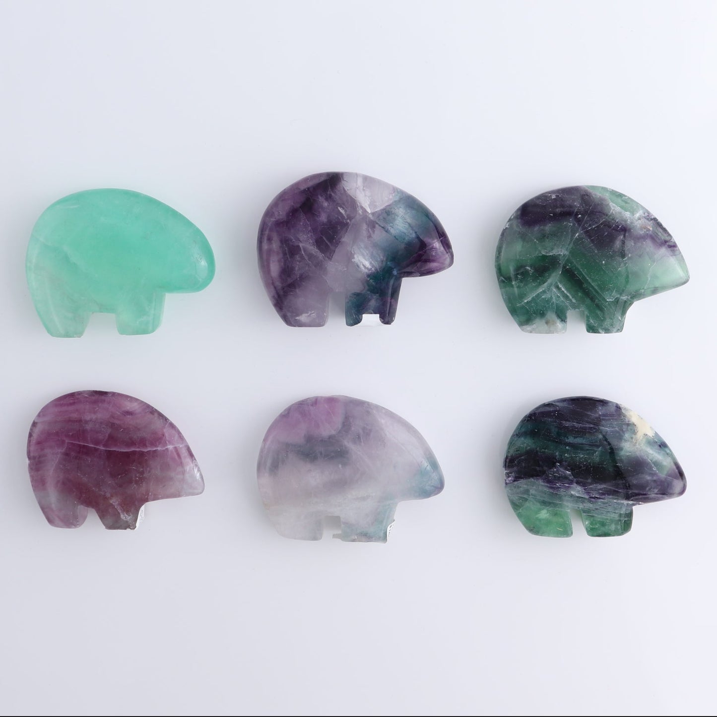Imperfect Fluorite Bears set of 6