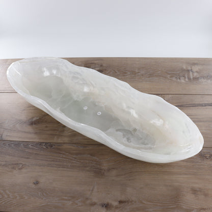 Mexican Onyx/Calcite Canoe Bowl - Expert Wholesale and Supplier of Wholesale Crystals & Bulk Gemstones, ["Bowls","Calcite","canoe","Mexico","onyx"]