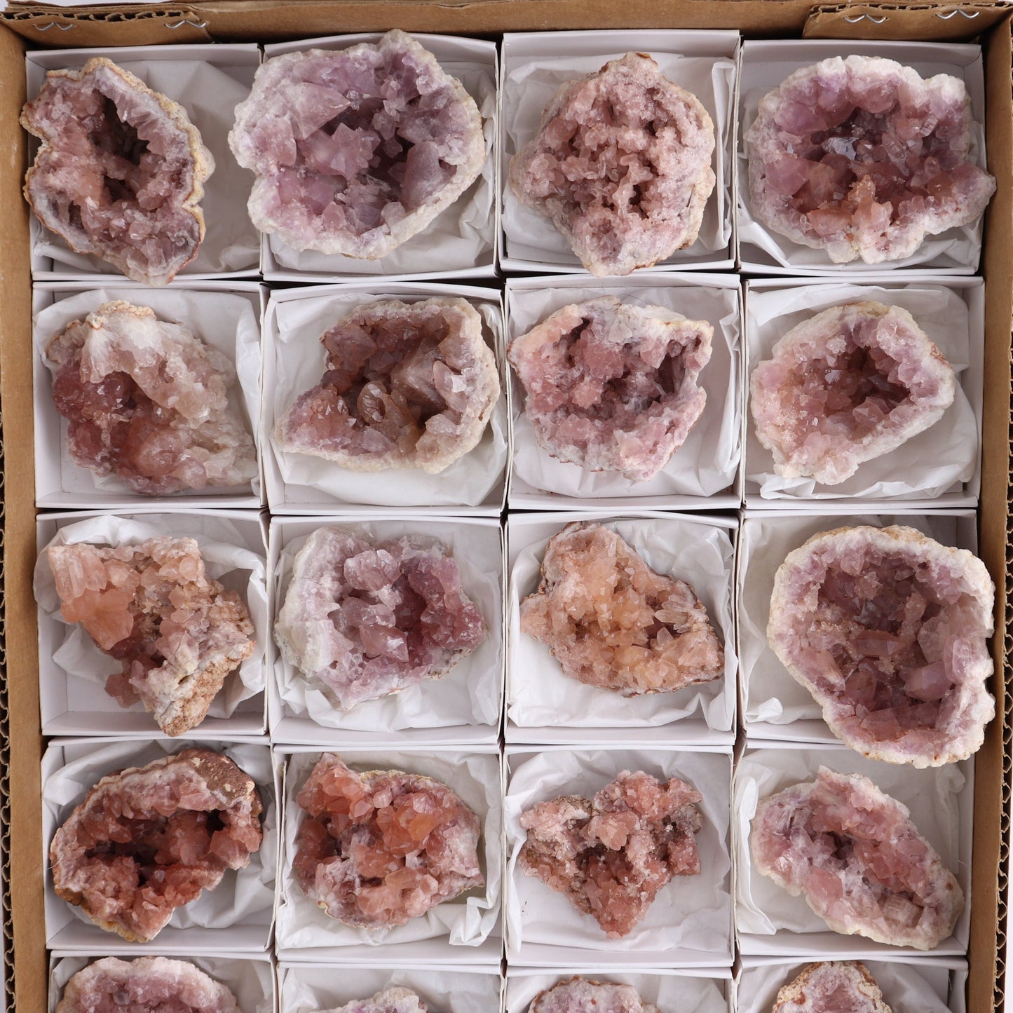 Pink Amethyst Geodes from Argentina Set of 24