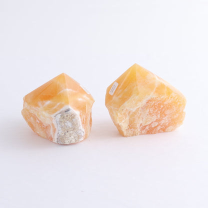 Orange Calcite Polished Tips Set of 9