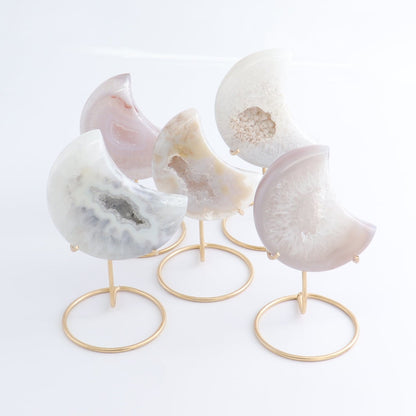 Agate Moons with Stand Set of 5 - Expert Wholesale and Supplier of Wholesale Crystals & Bulk Gemstones, ["Agate","Brazil","moons"]