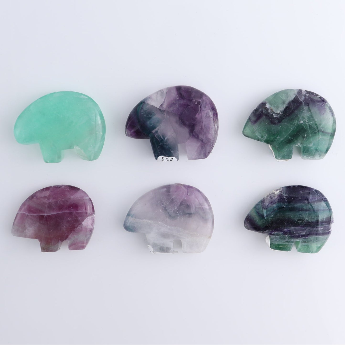 Imperfect Fluorite Bears set of 6