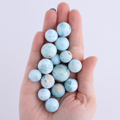 Larimar Spheres Set of 15 - Expert Wholesale and Supplier of Wholesale Crystals & Bulk Gemstones, ["Larimar","Spheres"]
