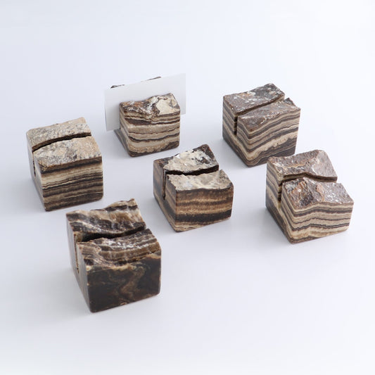 One Card Holder Mexican Onyx/Calcite Chocolate