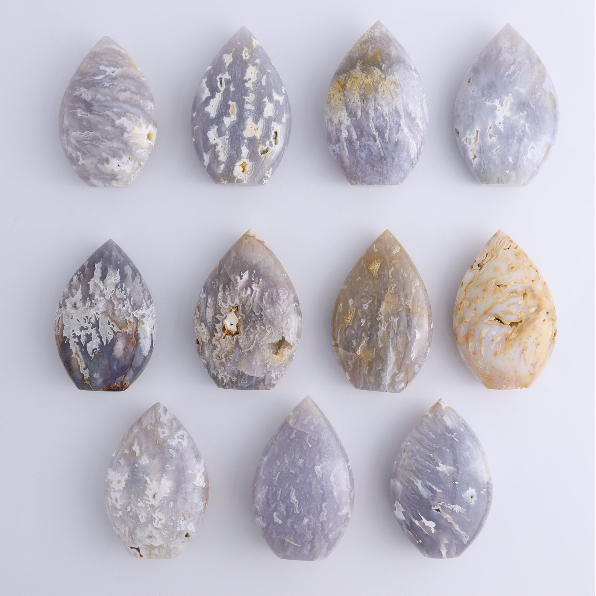 Agate Flames Set of 11 - Expert Wholesale and Supplier of Wholesale Crystals & Bulk Gemstones, ["Agate","flames"]
