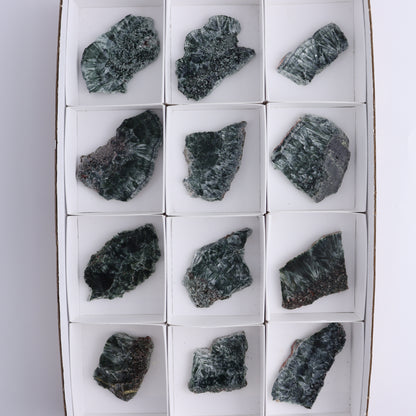 Seraphinite Slices Set of 12 - Expert Wholesale and Supplier of Wholesale Crystals & Bulk Gemstones, ["Seraphinite","Slices and Slabs"]