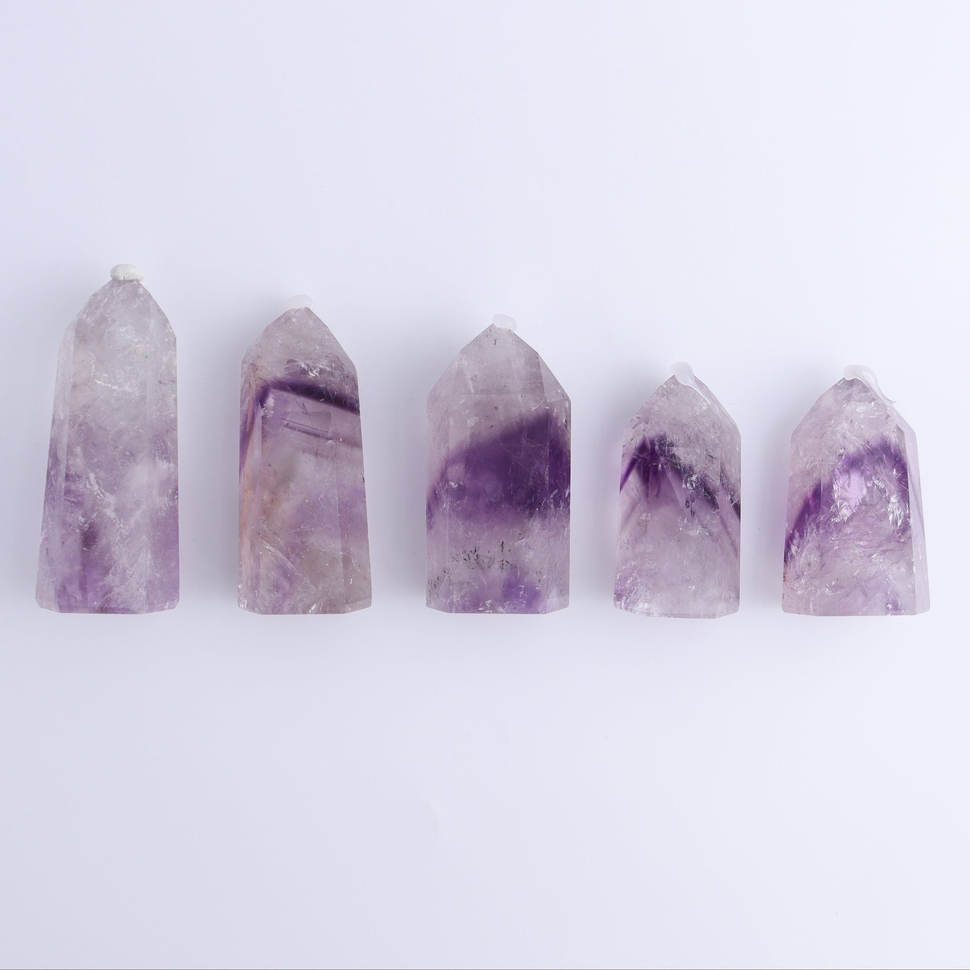 Amethyst Towers Set of 5 - Expert Wholesale and Supplier of Wholesale Crystals & Bulk Gemstones, ["Amethyst","Brazil","Towers"]