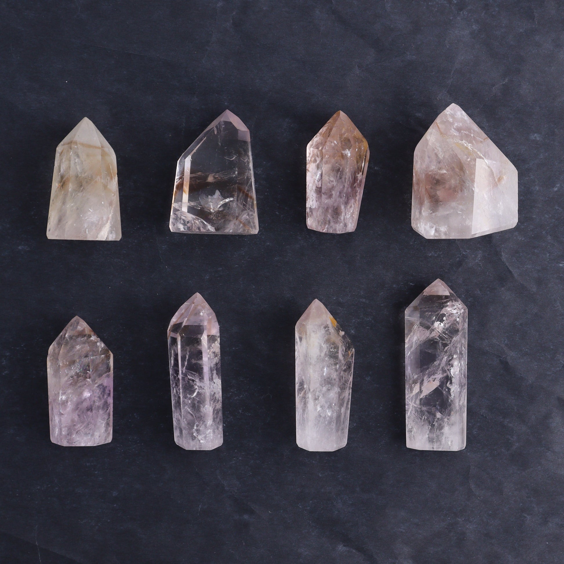 Powellite Amethyst UV Reactive Towers Set of 20 - Expert Wholesale and Supplier of Wholesale Crystals & Bulk Gemstones, ["Amethyst","Powellite"]