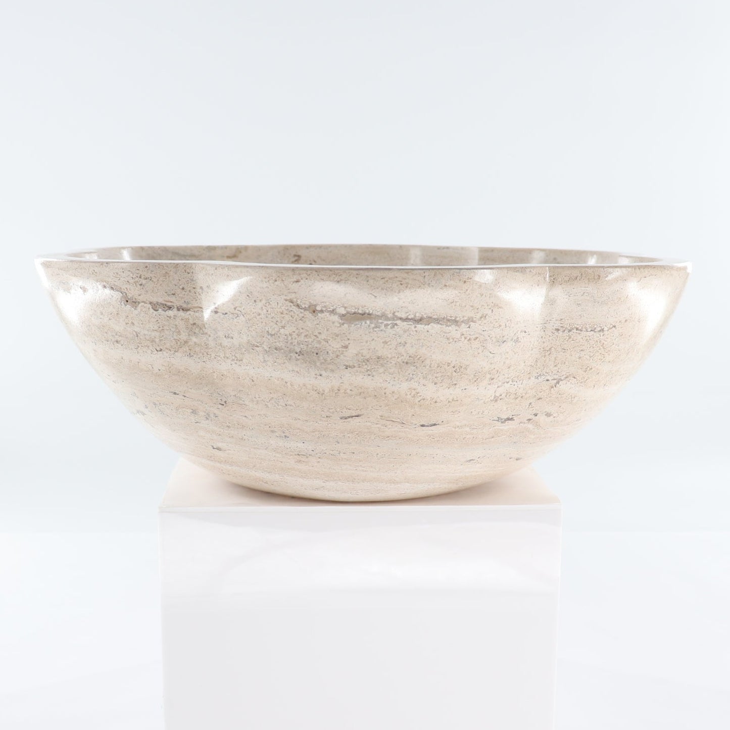 Mexican Travertine Scalloped Sink Bowl - Expert Wholesale and Supplier of Wholesale Crystals & Bulk Gemstones, ["Bowls","Mexico","Sink Bowl","Travertine"]