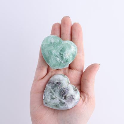 Fluorite Hearts Set of 7 - Expert Wholesale and Supplier of Wholesale Crystals & Bulk Gemstones, ["Fluorite","Hearts","Mexico"]