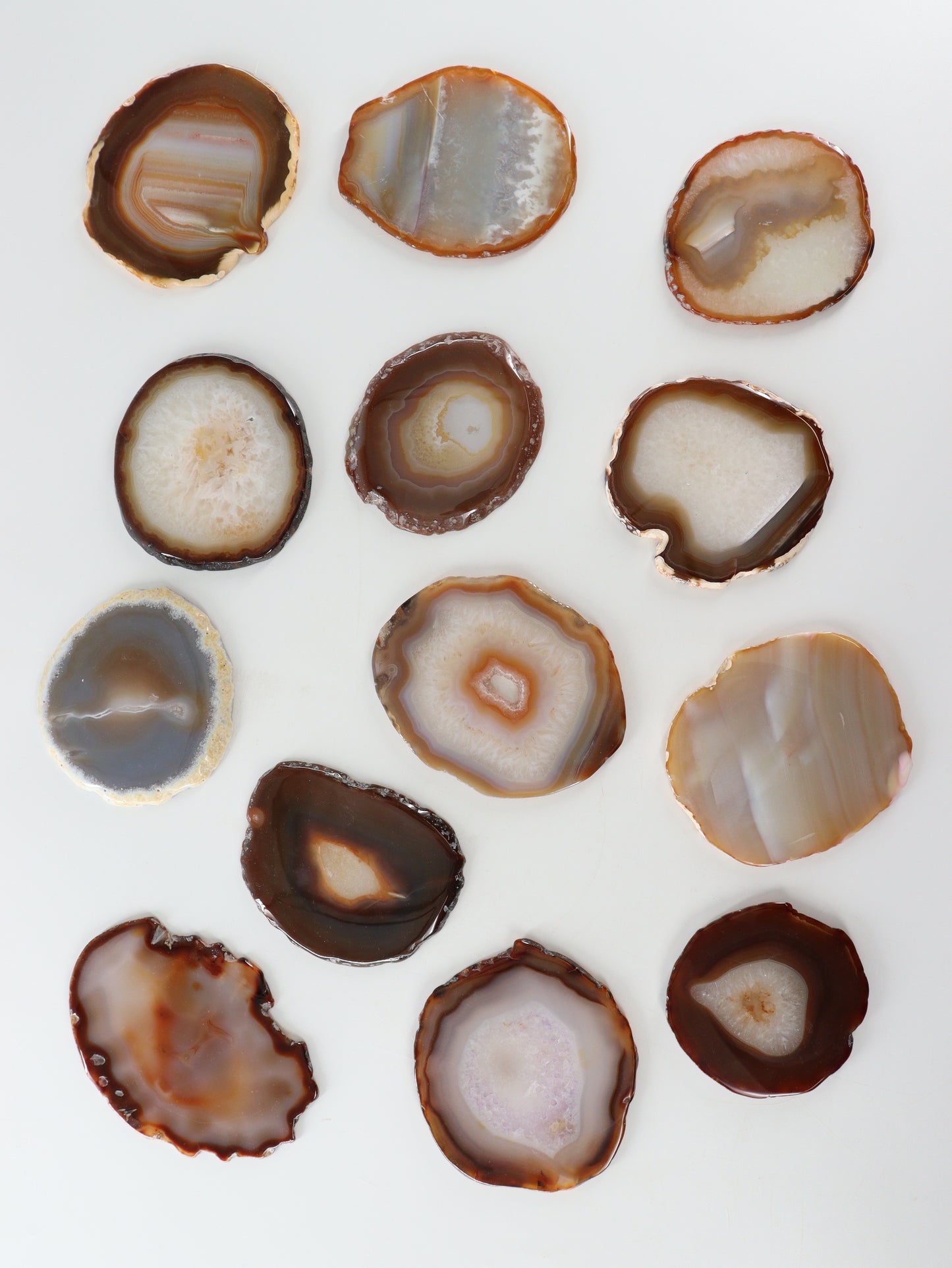 Agate Slices and Slabs Set of 13 - Expert Supplier of Wholesale Crystals & Bulk Gemstones