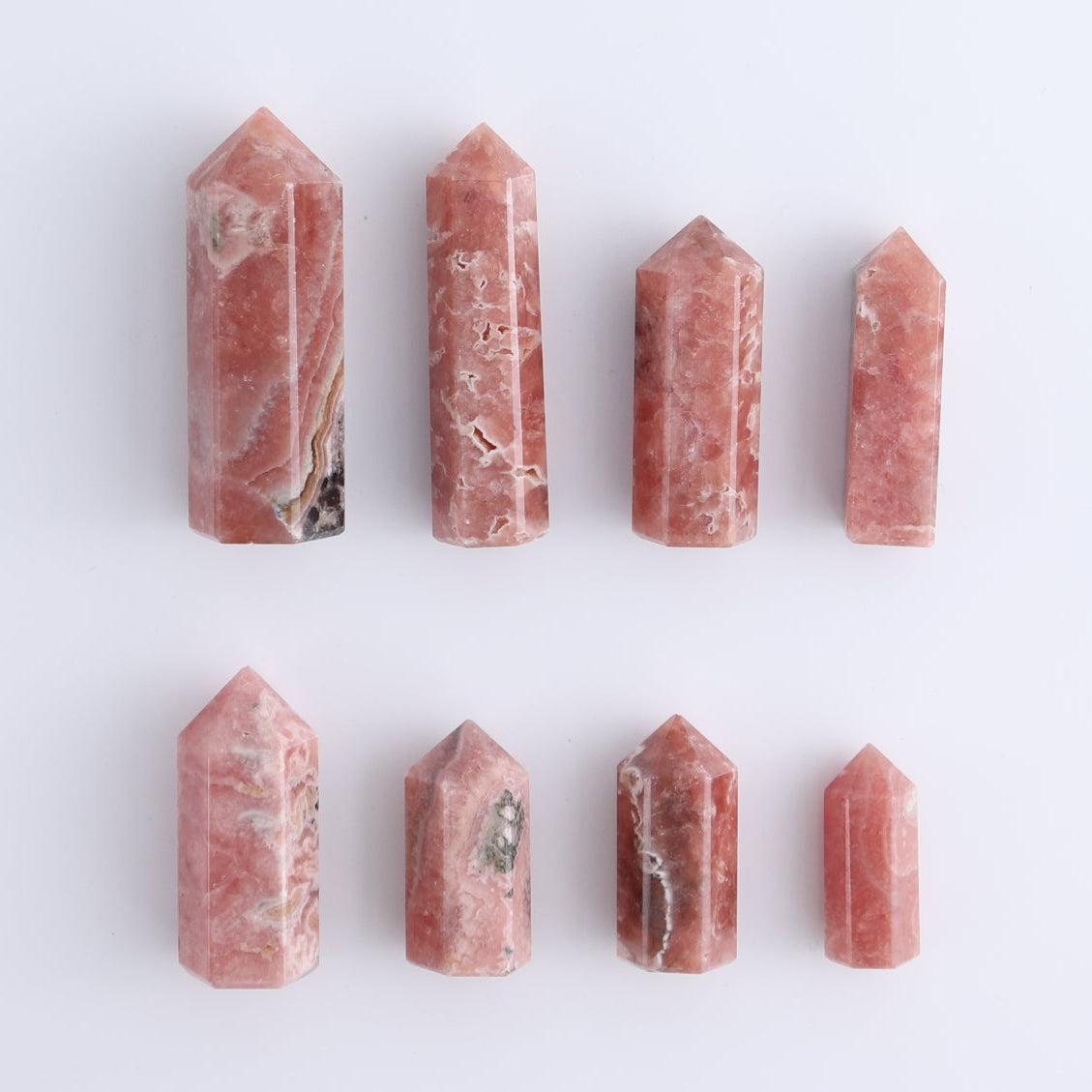 Rhodochrosite Towers Set of 8