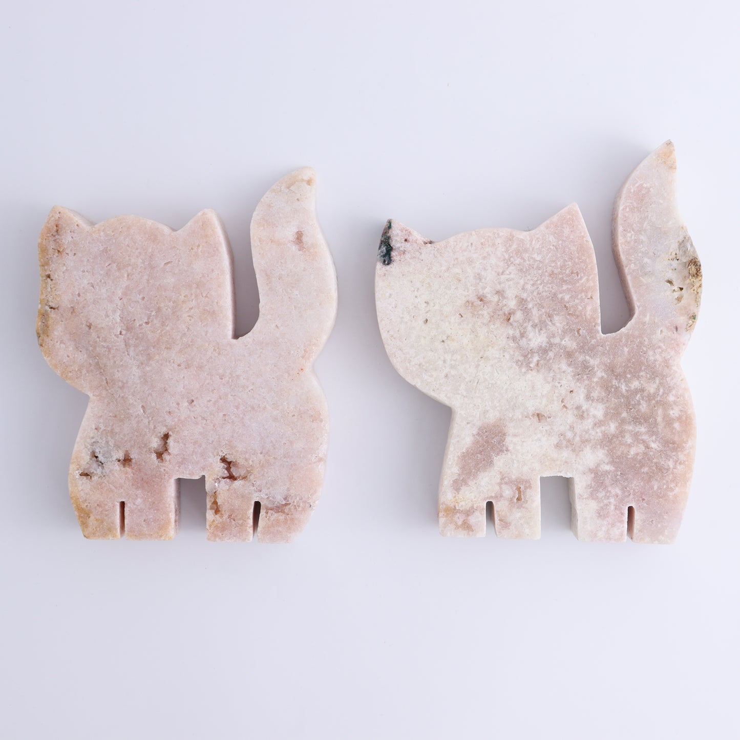 Pink Amethyst Cats Set of 2 - Expert Wholesale and Supplier of Wholesale Crystals & Bulk Gemstones, ["Amethyst","Brazil","Cat","Pink Amethyst"]