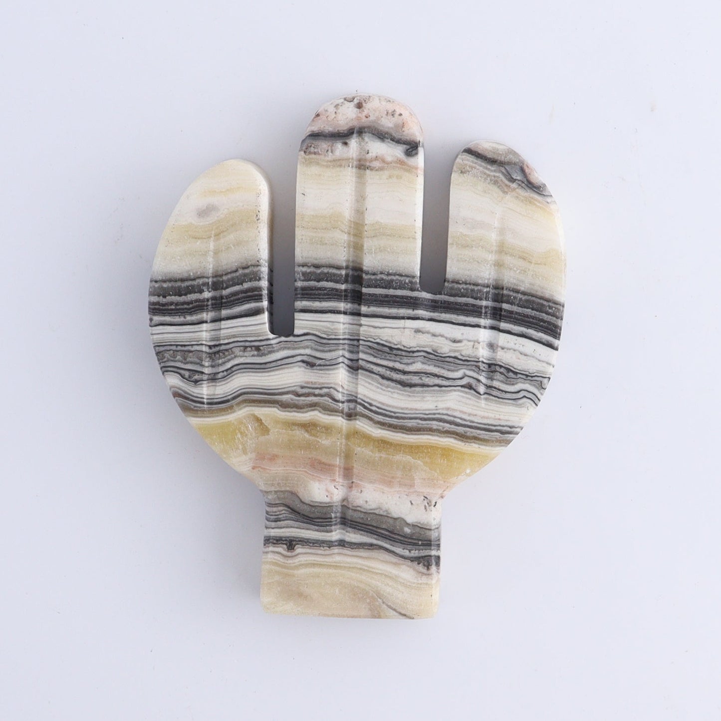 One Cactus Mexican Onyx/Calcite Black & Yellow Zebra 12 cm - Expert Wholesale and Supplier of Wholesale Crystals & Bulk Gemstones, ["Cactus","Calcite","Catalog Onyx","Mexico","onyx"]
