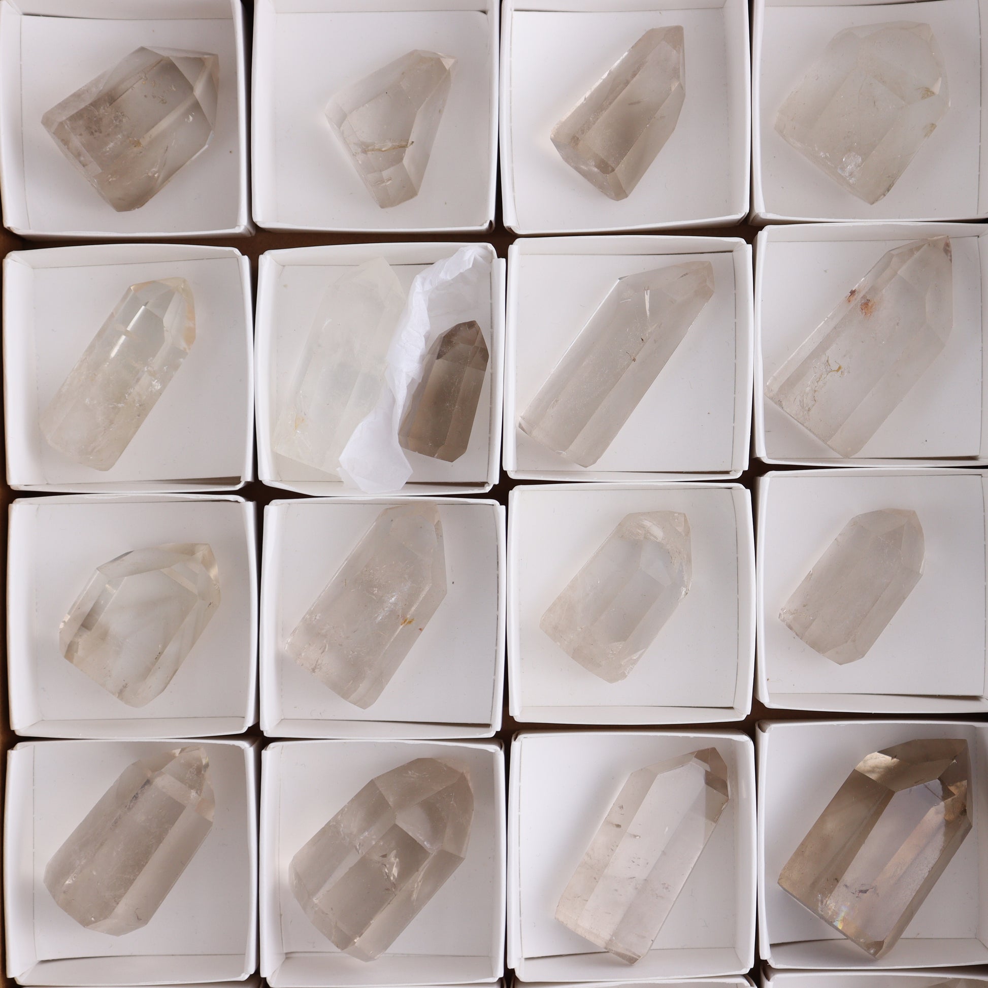 Smoky Quartz Towers Set of 21 - Expert Wholesale and Supplier of Wholesale Crystals & Bulk Gemstones, ["Points","Quartz","Smoky Quartz","Towers"]