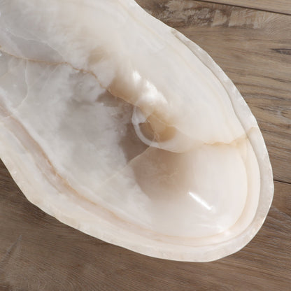 Mexican Onyx/Calcite Canoe Bowl 28"